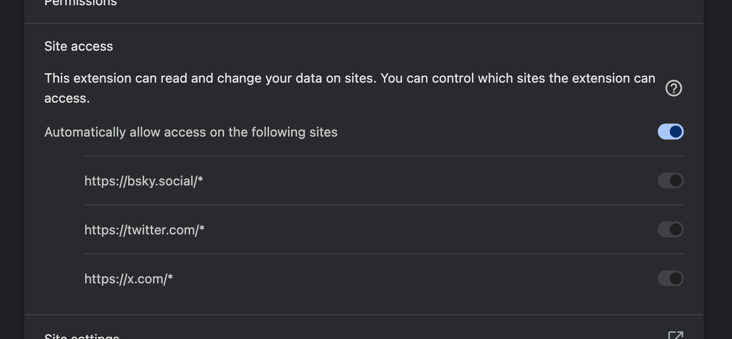 site permissions